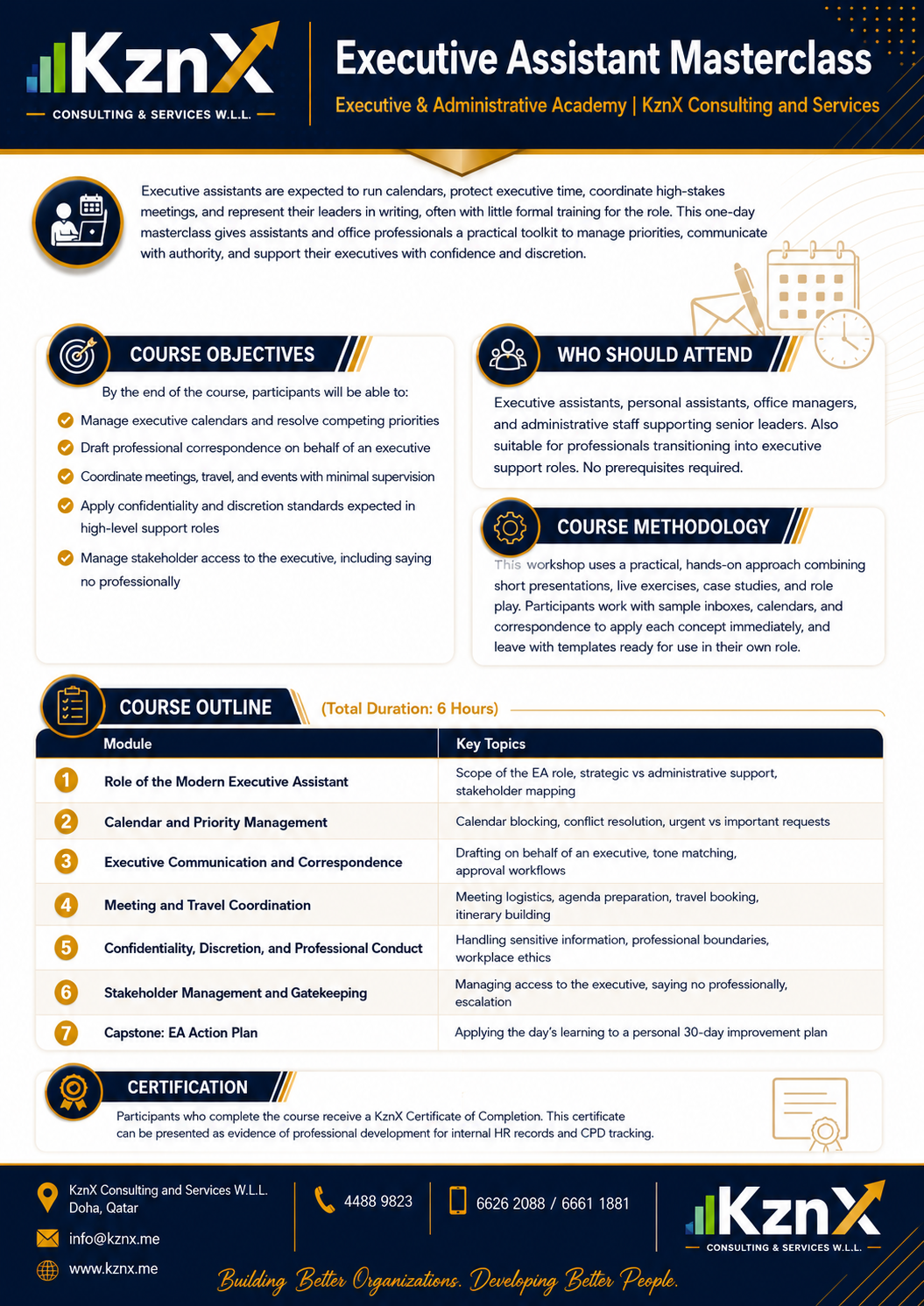 Executive Assistant Masterclass course poster
